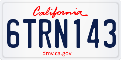 CA license plate 6TRN143