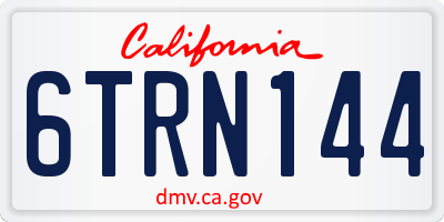 CA license plate 6TRN144