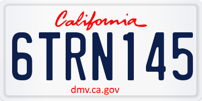 CA license plate 6TRN145