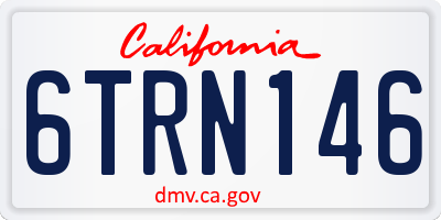 CA license plate 6TRN146