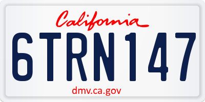 CA license plate 6TRN147