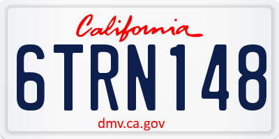 CA license plate 6TRN148