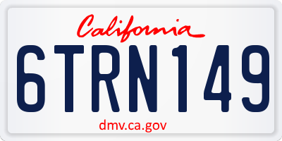 CA license plate 6TRN149