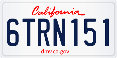 CA license plate 6TRN151