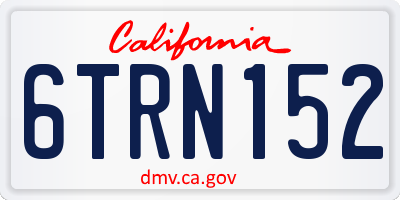 CA license plate 6TRN152