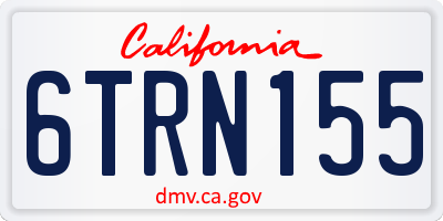 CA license plate 6TRN155