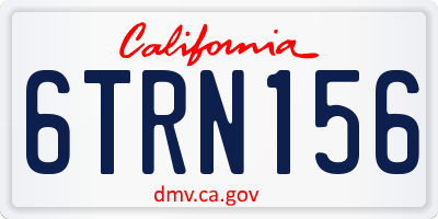 CA license plate 6TRN156