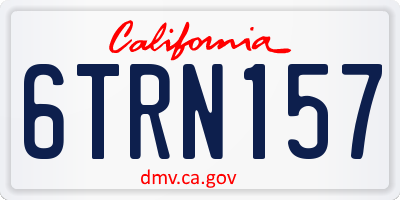 CA license plate 6TRN157