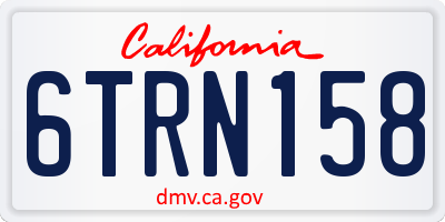 CA license plate 6TRN158