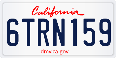 CA license plate 6TRN159