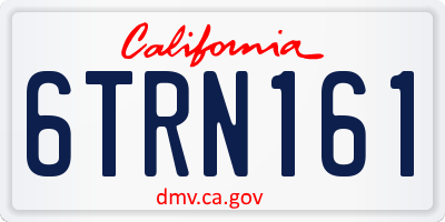 CA license plate 6TRN161