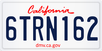 CA license plate 6TRN162