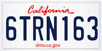CA license plate 6TRN163