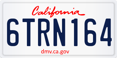 CA license plate 6TRN164