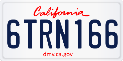 CA license plate 6TRN166