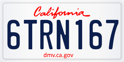 CA license plate 6TRN167