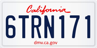 CA license plate 6TRN171