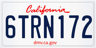 CA license plate 6TRN172