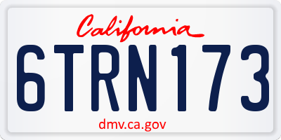 CA license plate 6TRN173