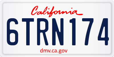 CA license plate 6TRN174