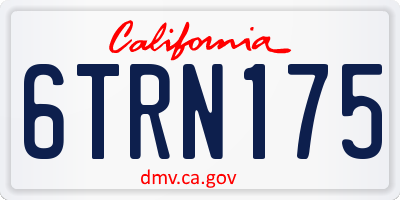 CA license plate 6TRN175