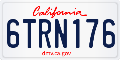 CA license plate 6TRN176