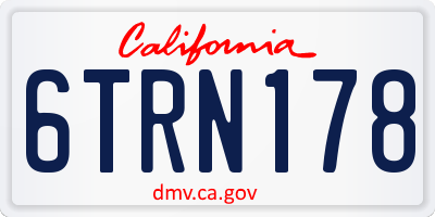 CA license plate 6TRN178