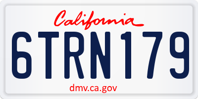 CA license plate 6TRN179