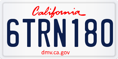CA license plate 6TRN180