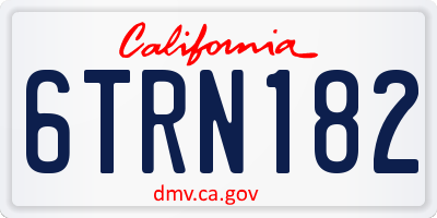 CA license plate 6TRN182