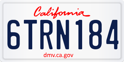 CA license plate 6TRN184