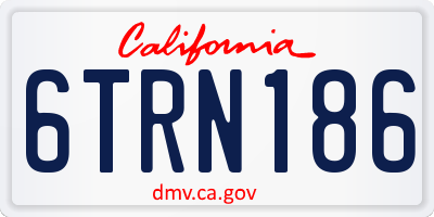 CA license plate 6TRN186