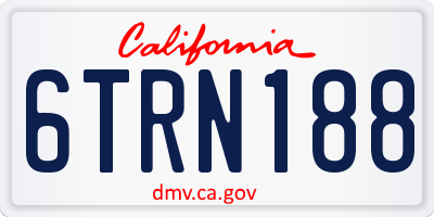 CA license plate 6TRN188