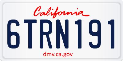 CA license plate 6TRN191