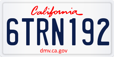 CA license plate 6TRN192