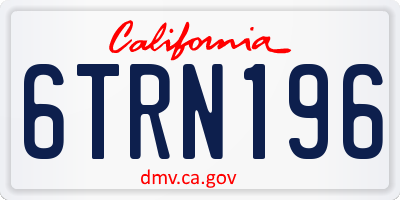 CA license plate 6TRN196