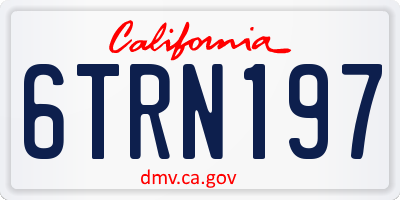 CA license plate 6TRN197