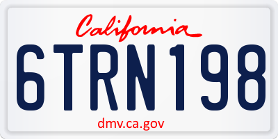 CA license plate 6TRN198