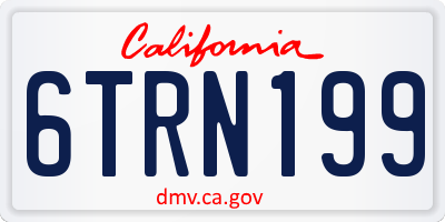 CA license plate 6TRN199