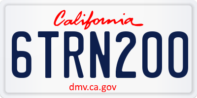 CA license plate 6TRN200