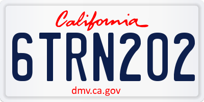 CA license plate 6TRN202