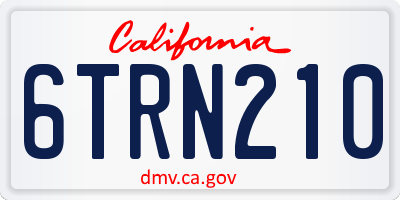 CA license plate 6TRN210