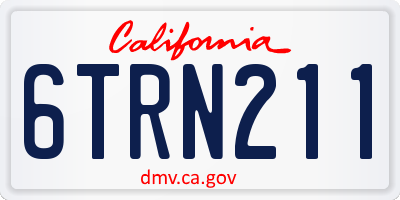 CA license plate 6TRN211