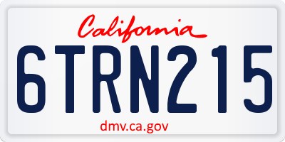 CA license plate 6TRN215