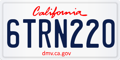 CA license plate 6TRN220