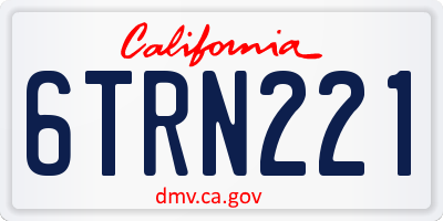 CA license plate 6TRN221