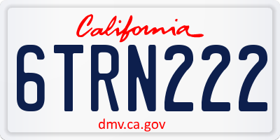 CA license plate 6TRN222