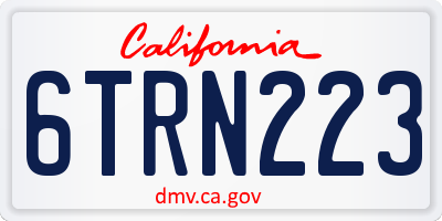 CA license plate 6TRN223