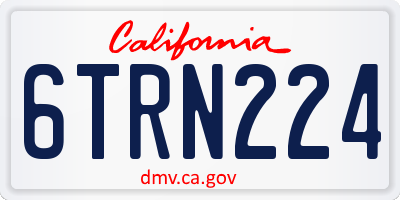 CA license plate 6TRN224