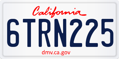 CA license plate 6TRN225